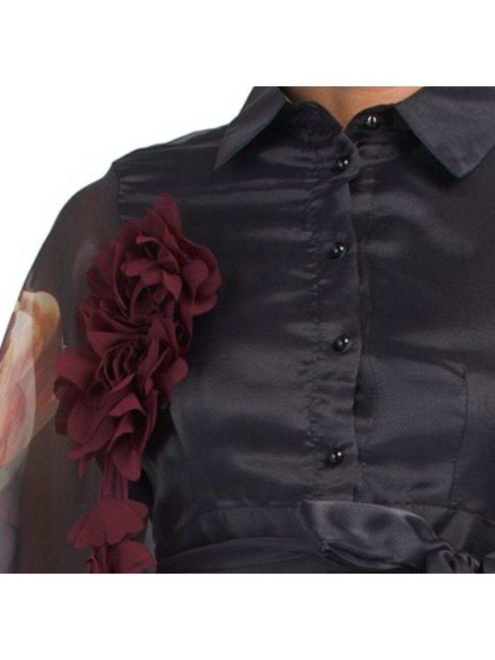 DALIA MACPHEE Long Sleeve Placed Floral Maxi Dress With 3d Embellishment - Picture 3 of 4